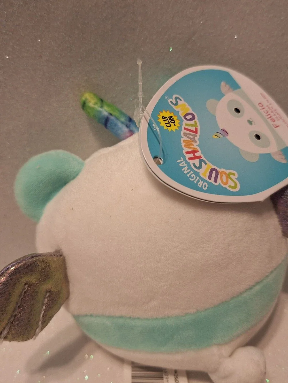 Squishmallows Felicia Panda Unicorn Keychain Bag Clip New